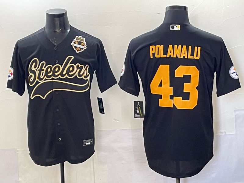 Men 2025 Pittsburgh Steelers #43 Polamalu black 3th generation Joint Name Nike Limited NFL Jersey style 006